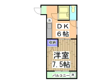 ルシェール西院(1DK/3階)の間取り写真