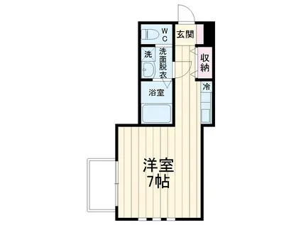 ライト青葉台(ワンルーム/1階)の間取り写真