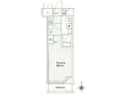 スプレスター王子(1K/地下階)の間取り写真