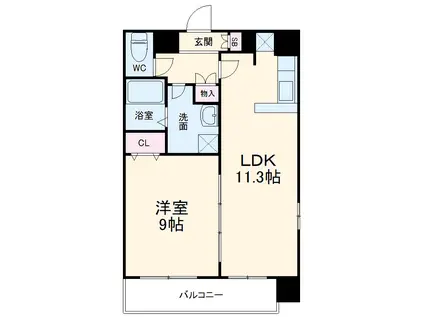 ライジングコート京都西院フロンティア(1LDK/7階)の間取り写真