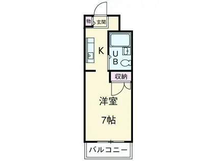 泉ヶ丘・アイビースクエア(1K/1階)の間取り写真