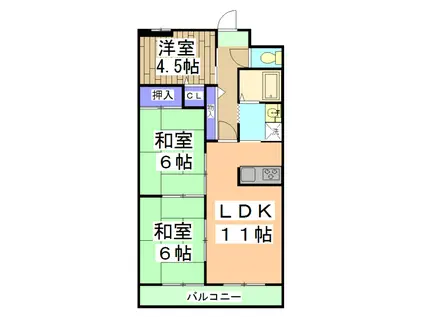 アビジット(3LDK/5階)の間取り写真