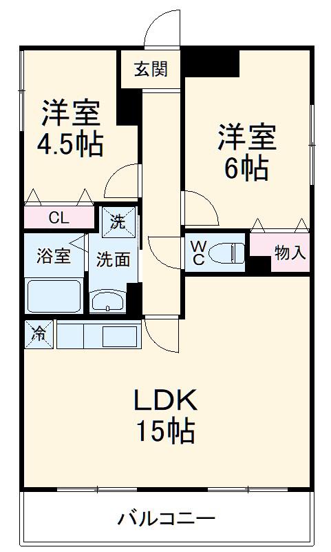 フローラ千葉中央(2LDK/1階)の間取り写真