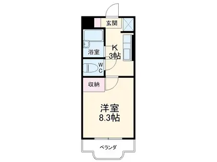テクトピア秦野(1K/1階)の間取り写真