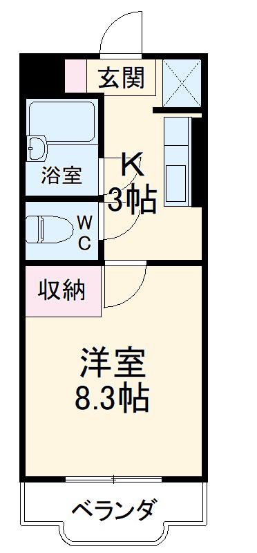 テクトピア秦野(1K/2階)の間取り写真