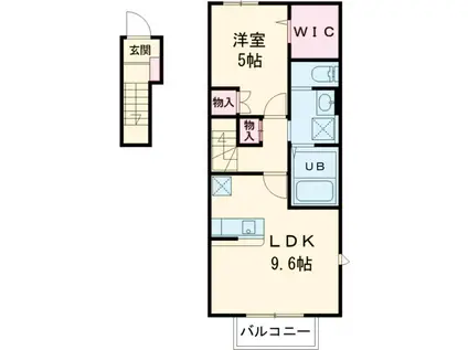 パークハウス B棟(1LDK/2階)の間取り写真