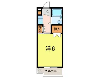 エステート池浦(1K/2階)の間取り写真