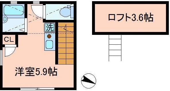 バーミープレイス王子Ⅱ(ワンルーム/2階)の間取り写真