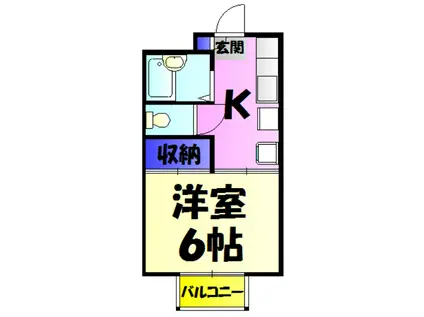 カサベルテⅠ(1K/1階)の間取り写真