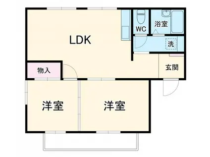 倉賀野レジデンス(2LDK/2階)の間取り写真
