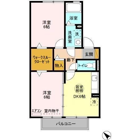 テラーサ・S(2DK/2階)の間取り写真