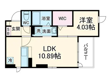 フラーリッシュ(1LDK/2階)の間取り写真