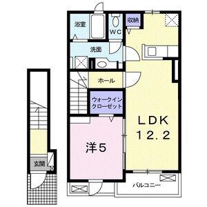 ロトスⅡ(1LDK/2階)の間取り写真