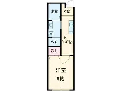 フェリス八王子(1K/1階)の間取り写真