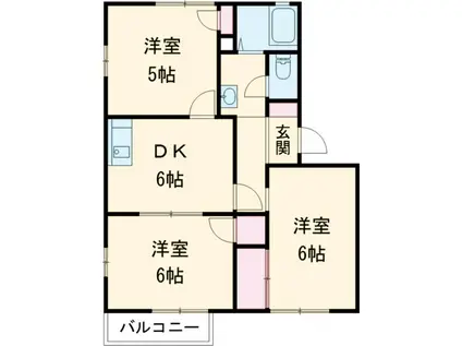 グランドール渋沢A(3DK/2階)の間取り写真