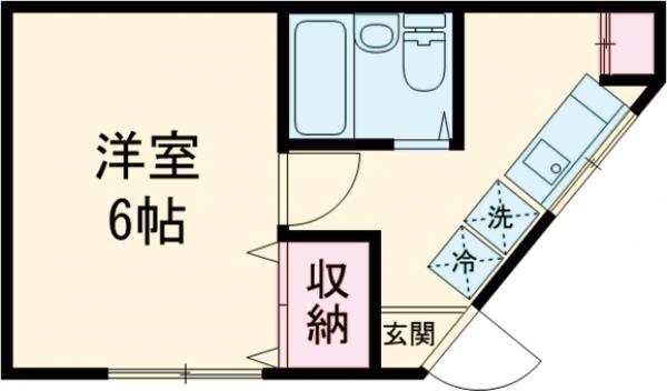 モアエス1(1K/1階)の間取り写真