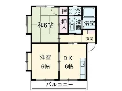 アミューズ(2DK/3階)の間取り写真