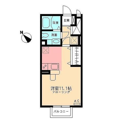 モナリエ(ワンルーム/2階)の間取り写真