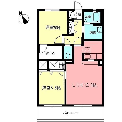 グランバリエ(2LDK/1階)の間取り写真