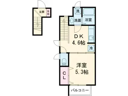 グランシャトル(1K/2階)の間取り写真