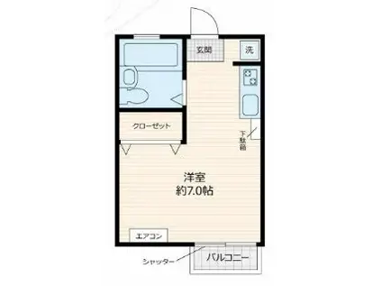 ハイツフォーチュン(ワンルーム/1階)の間取り写真