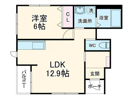 コンフォール(1LDK)の間取り写真
