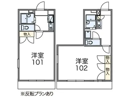 レオパレス三好丘(1K/1階)の間取り写真