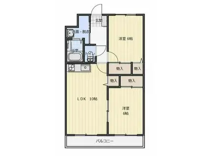 グランドールⅤ(2LDK/1階)の間取り写真