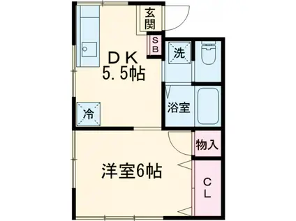 ガーデンハイツHIOKI(1DK/1階)の間取り写真