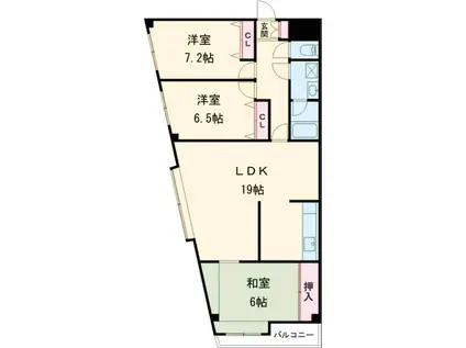 宇都宮シティーコーポ(3LDK/3階)の間取り写真
