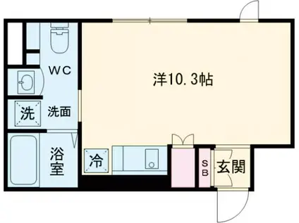 アーバンキューブ三鷹(ワンルーム/2階)の間取り写真