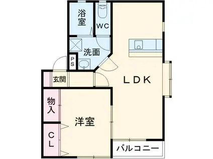 リシャール1(1LDK/1階)の間取り写真