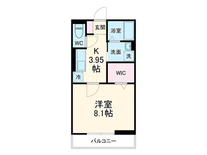 エスペランサ八幡宿(1K/3階)の間取り写真