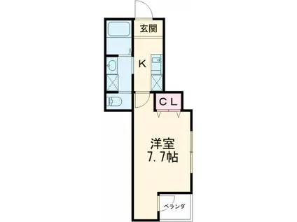 クオリティア八王子(1K/2階)の間取り写真