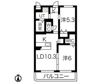 エトワールKEI(2LDK/3階)の間取り写真
