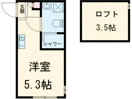 ソレイユ北綾瀬(ワンルーム/1階)の間取り写真