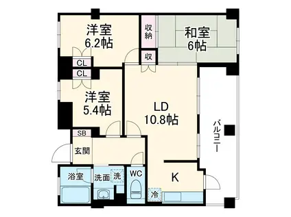 パティオス8番街(3LDK/4階)の間取り写真