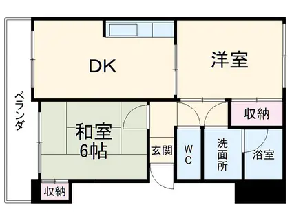 本住町マンション2番館(2DK/3階)の間取り写真