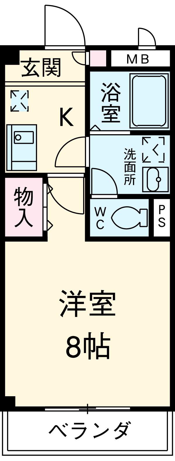ルミナス緒川Ⅱ(1K/3階)の間取り写真
