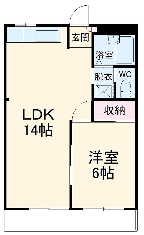 マンションTHS(1LDK/3階)の間取り写真