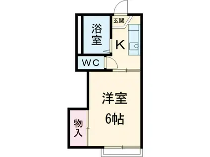 カレッヂハイツ(1K/2階)の間取り写真