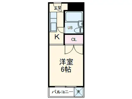 サンライフムラカミ(1K/3階)の間取り写真