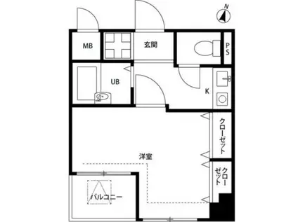 プレール市ヶ谷納戸町(1K/2階)の間取り写真
