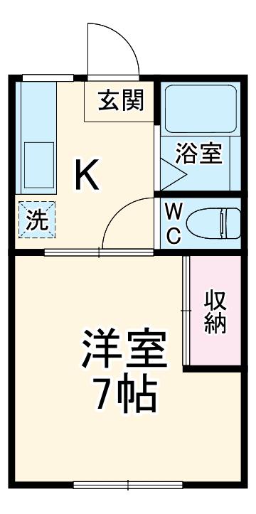 やまみハイツ(1K/1階)の間取り写真