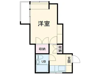 グランドハイツかつらぎ(1K/1階)の間取り写真