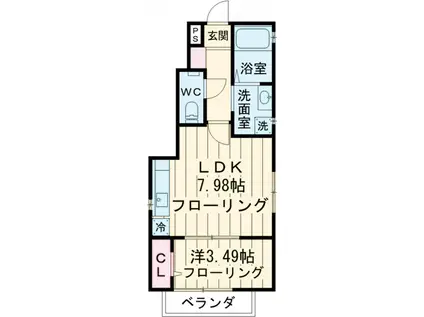 ドミール アルページュ(1LDK/1階)の間取り写真