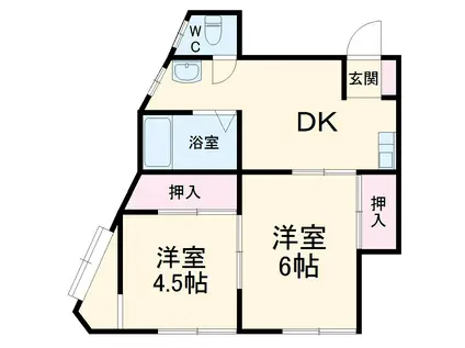 第1廣田マンション(2DK/5階)の間取り写真