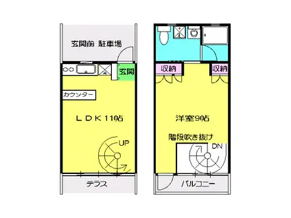 タントモンタ(1LDK)の間取り写真