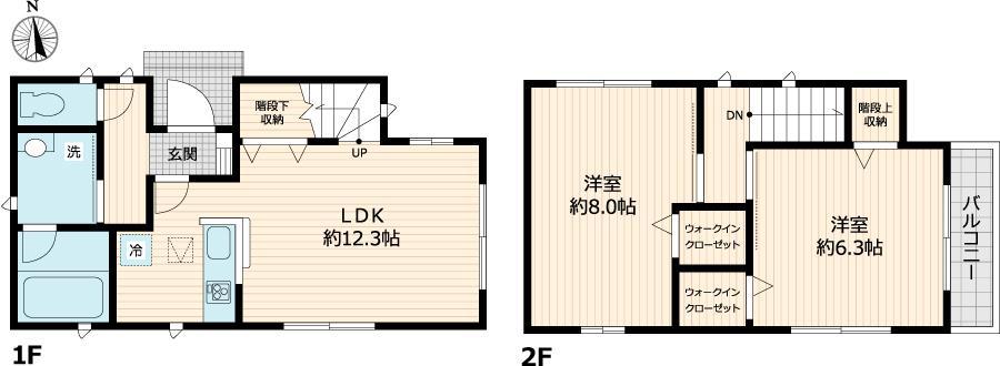 東京地下鉄副都心線 雑司が谷駅(東京メトロ) 徒歩8分 2階建 築5年(2LDK)の間取り写真