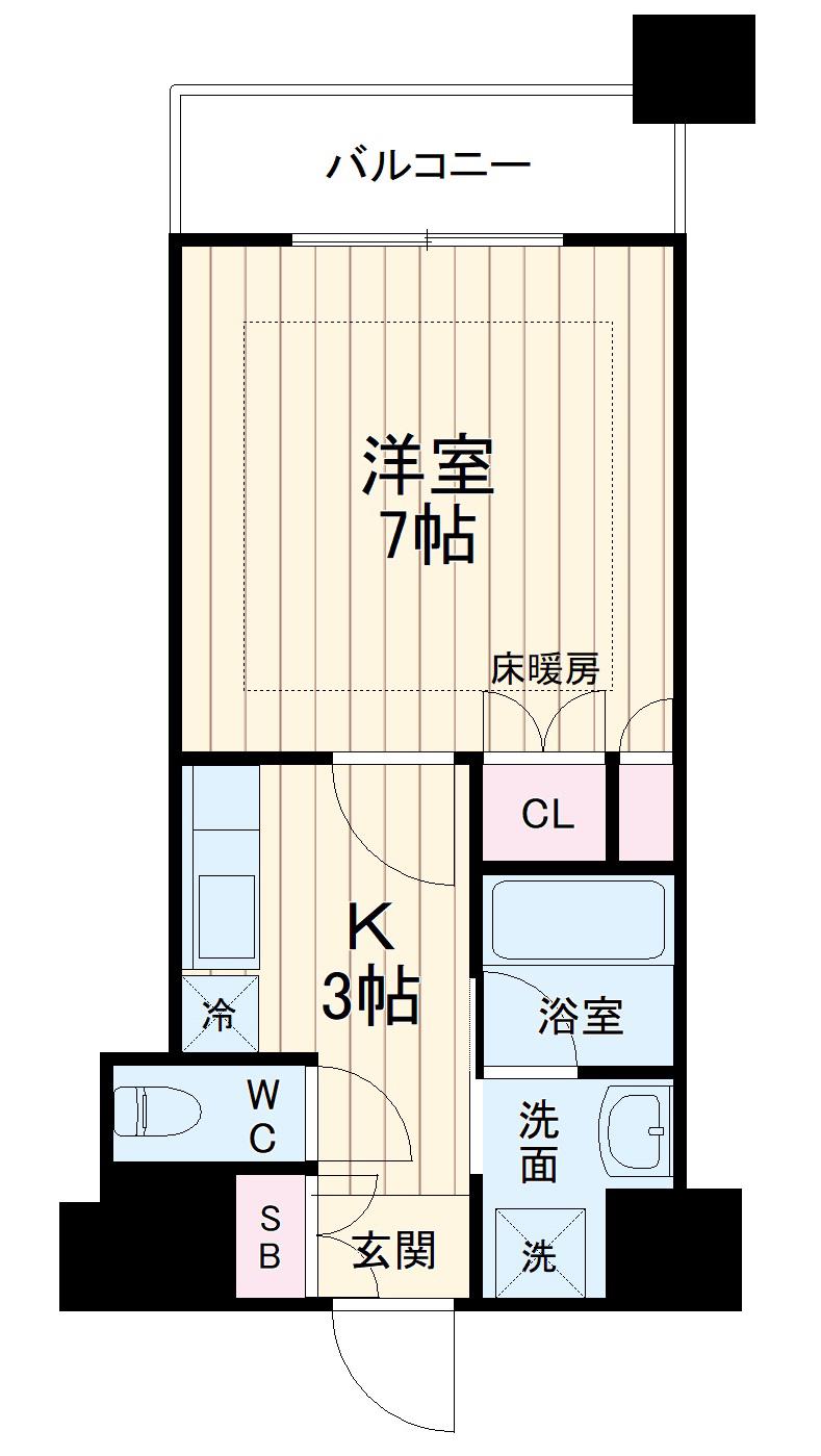 横浜関内プラッツ(1K/2階)の間取り写真